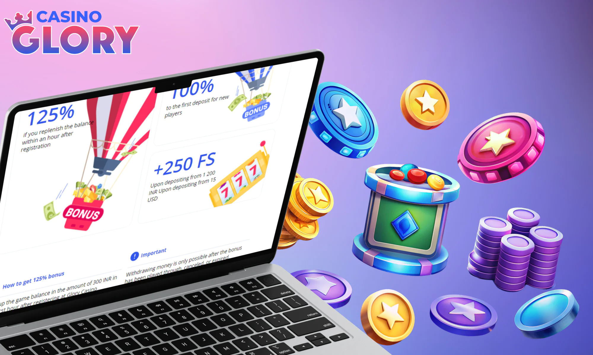 Glory Casino, kullanıcılara para yatırma bonusu sunmuyor