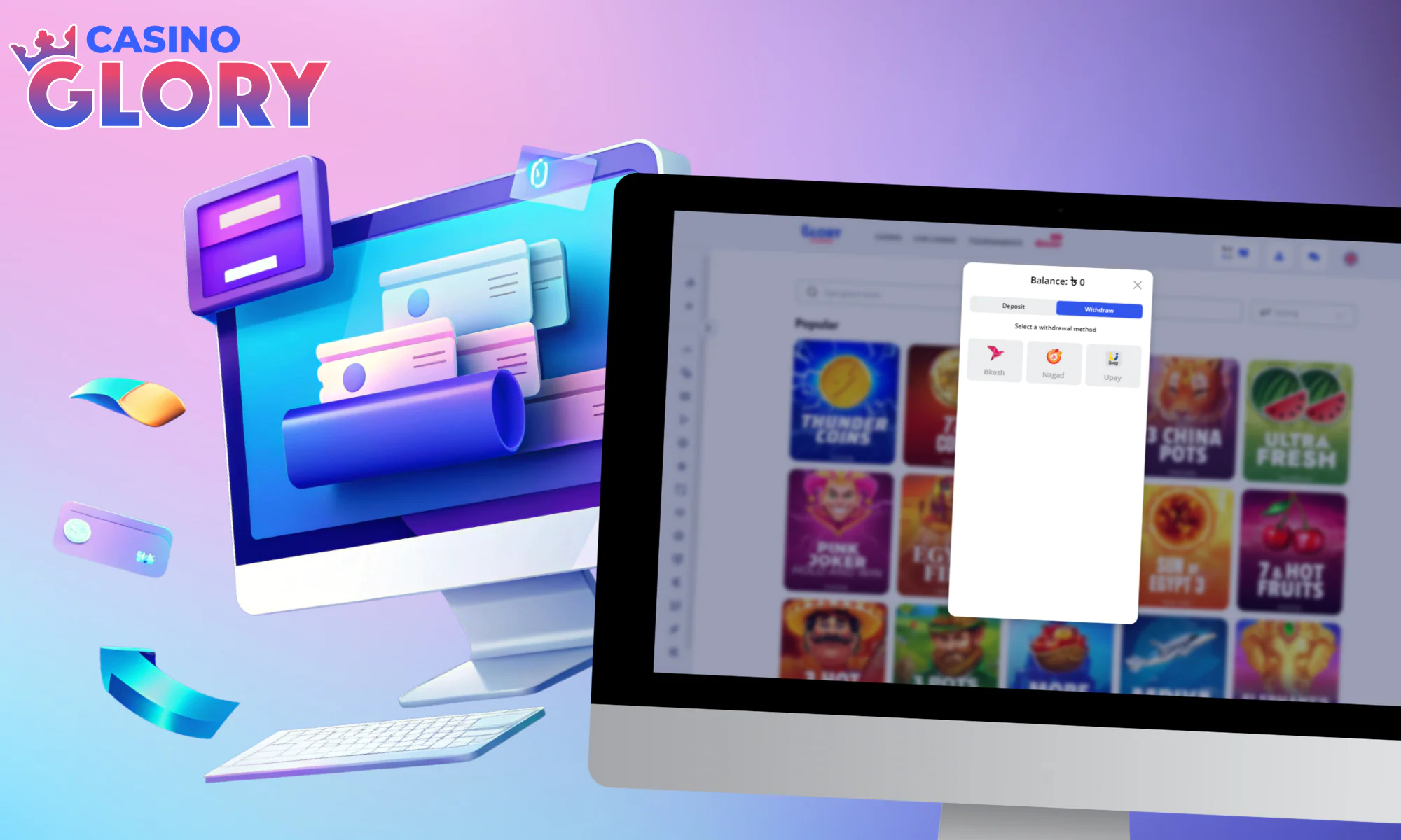 Withdrawing bonus winnings from Glory Casino